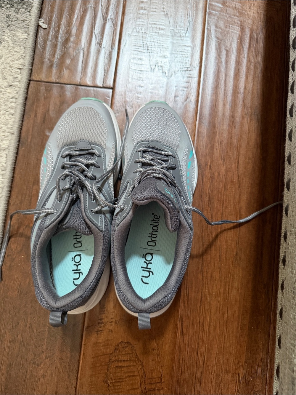 Ryka Gray Sneakers with Teal Accents